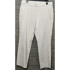 Liz Claiborne Dress Pant April Womens 12 Pull-on Stretchy Beige Ivory Workwear